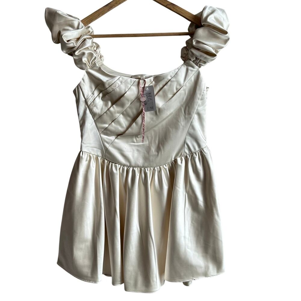 LoveShackFancy Cailey Off the Shoulder Cream Dress 4 - Picture 3 of 15
